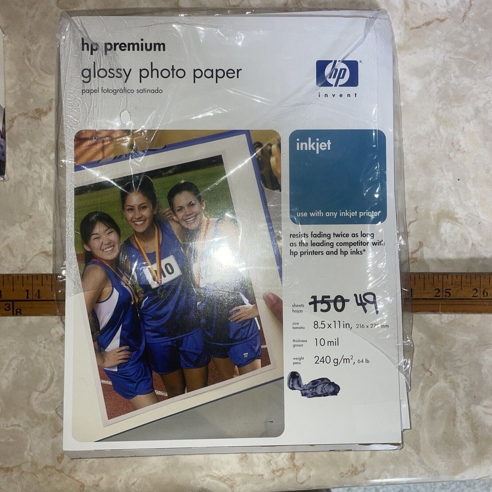 HP Premium Glossy Photo Paper Inkjet 8.5" x 11" 49 Sheet NOpenPackage